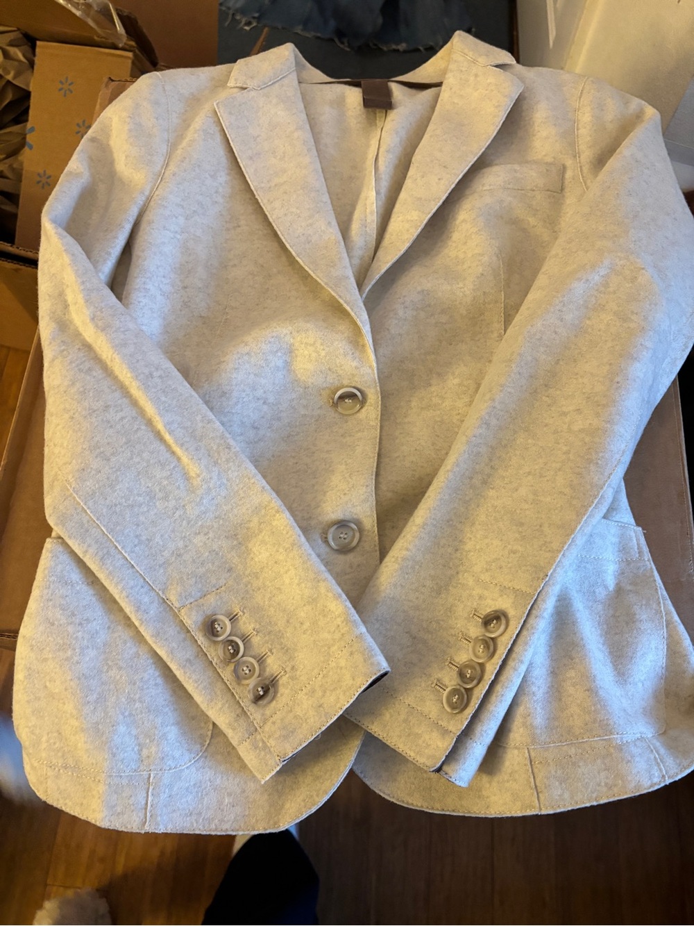 Eleventy Italian wool Light tan Women's Blazer Jacket - Classic Tailored size 40
